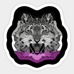 illustrated SNOW LEOPARD PRIDE series (ace pride flag) Sticker